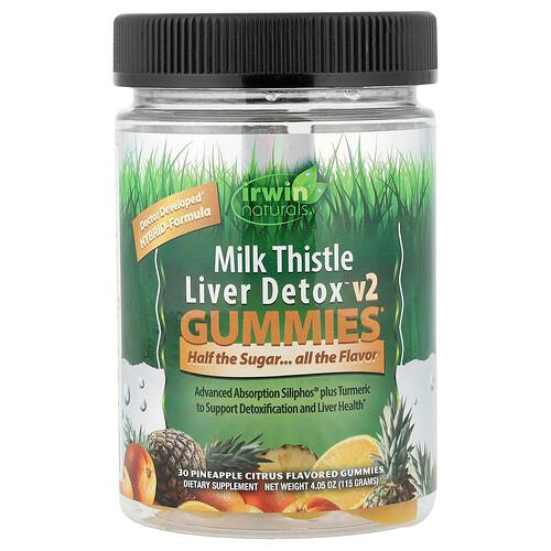 Irwin Naturals Milk Thistle Liver Detox V2 Gummies Pineapple Citrus 30 Gummies product image