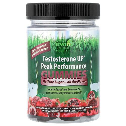 Irwin Naturals Testosterone Up Peak Performance Gummies Dragonfruit Pomegranate 30 Gummies