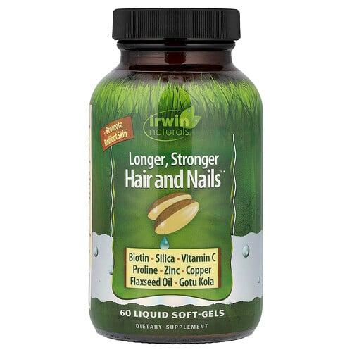 Irwin Naturals Longer Stronger Hair And Nails 60 Liquid Soft Gels