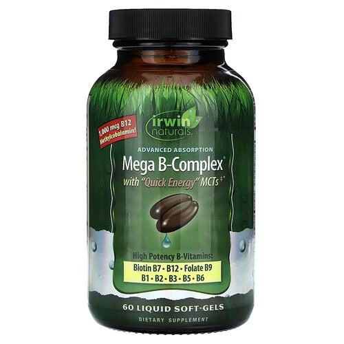 Irwin Naturals Mega B Complex With Quick Energy Mct S 60 Liquid Soft Gels