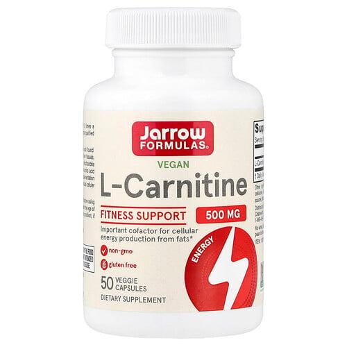 Jarrow Formulas Vegan L Carnitine 500 Mg 50 Veggie Capsules