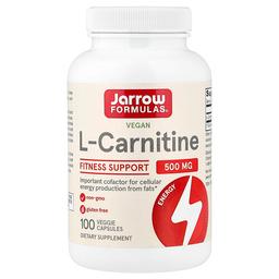 Jarrow Formulas Vegan L Carnitine 500 Mg 100 Veggie Capsules