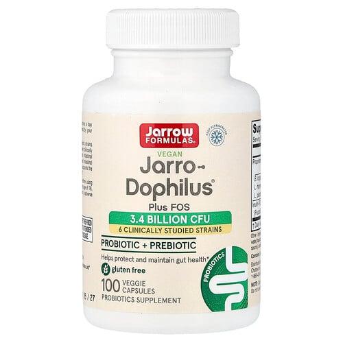 Jarrow Formulas Vegan Jarro Dophilus Plus Fos 100 Veggie Capsules