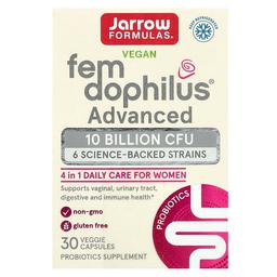 Jarrow Formulas Vegan Fem Dophilus Advanced 10 Billion Cfu 104 Mg 30 Veggie Capsules