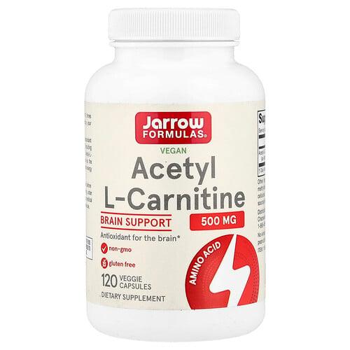 Jarrow Formulas Vegan Acetyl L Carnitine 500 Mg 120 Veggie Capsules