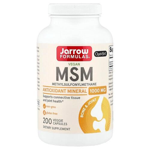 Jarrow Formulas Vegan Msm 1 000 Mg 200 Veggie Capsules product image