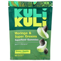 Kuli Kuli Superfood Gummies Moringa Super Greens Green Apple 60 Plant Based Gummies