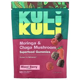 Kuli Kuli Superfood Gummies Moringa Chaga Mushroom Mixed Berry 60 Plant Based Gummies