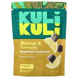 Kuli Kuli Superfood Gummies Moringa Turmeric Lemon 60 Plant Based Gummies