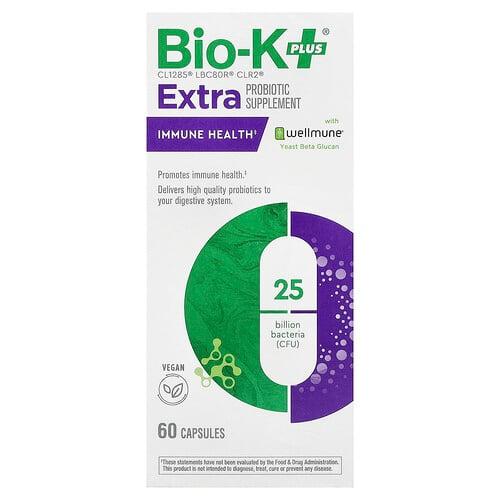 Bio K Extra Probiotic Supplement Immune Health With Wellmune 60 Capsules