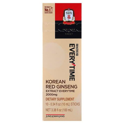 Jungkwanjang Korean Red Ginseng Extract Everytime 10 Sticks 0 34 Fl Oz 10 Ml Each product image
