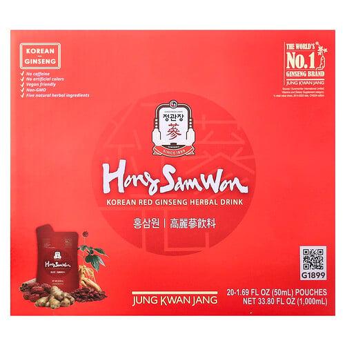 Jungkwanjang Korean Red Ginseng Herbal Drink 20 Pouches 1 69 Fl Oz 50 Ml Each product image