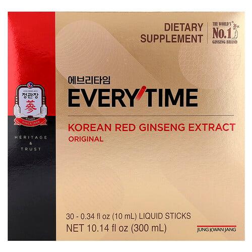 Jungkwanjang Korean Red Ginseng Extract Everytime Original 30 Liquid Sticks 0 34 Fl Oz 10 Ml Each