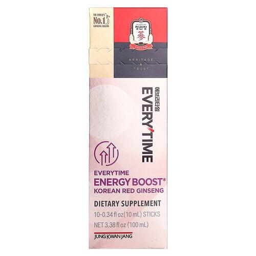 Jungkwanjang Korean Red Ginseng Everytime Energy Boost 10 Sticks 0 34 Fl Oz 10 Ml Each