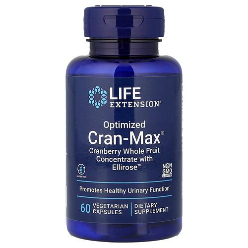 Life Extension Optimized Cran Max Cranberry Whole Fruit Concentrate With Ellirose 60 Vegetarian Capsules product image