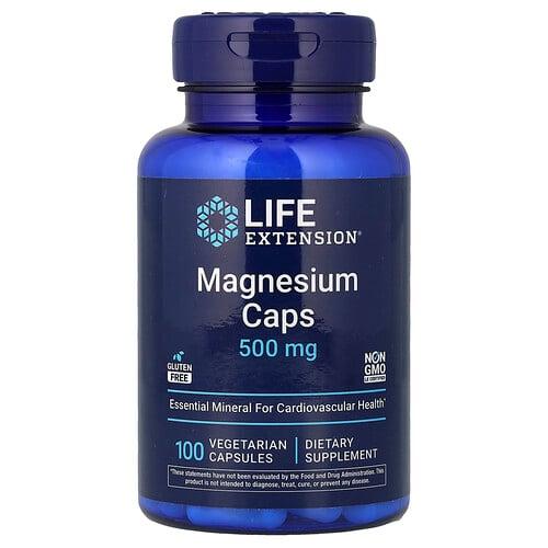 Life Extension Magnesium Caps 500 Mg 100 Vegetarian Capsules
