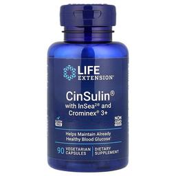 Life Extension Cinsulin With Insea 2 And Crominex 3 90 Vegetarian Capsules