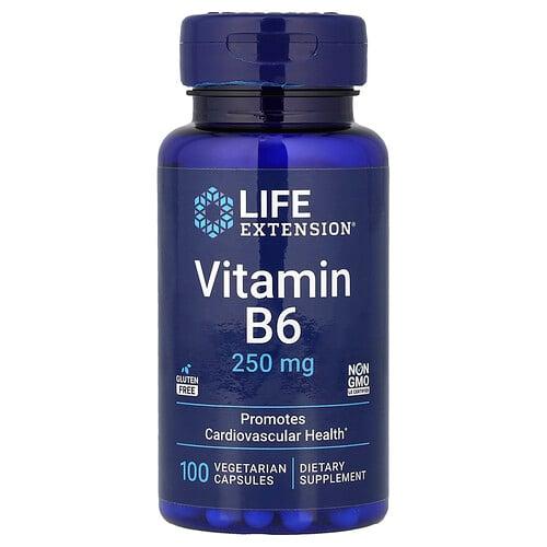 Life Extension Vitamin B6 250 Mg 100 Vegetarian Capsules