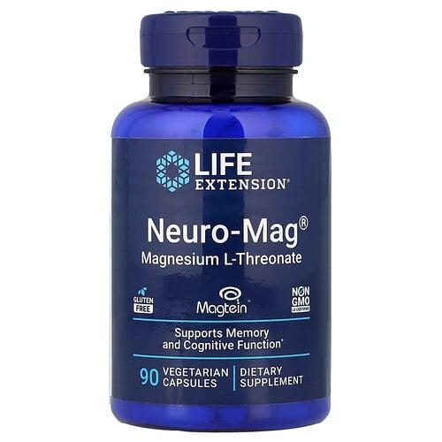 Life Extension Neuro Mag Magnesium L Threonate 90 Vegetarian Capsules 48 Mg Per Capsule