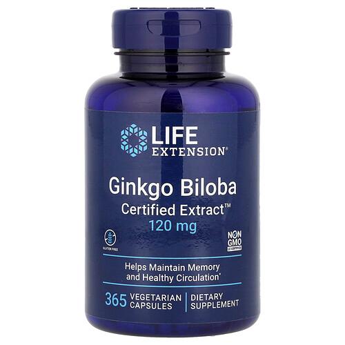 Life Extension Ginkgo Biloba 120 Mg 365 Vegetarian Capsules product image