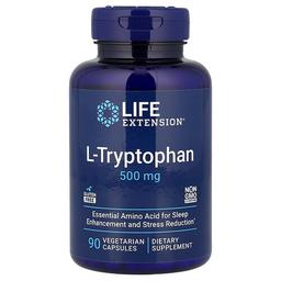 Life Extension L Tryptophan 500 Mg 90 Vegetarian Capsules