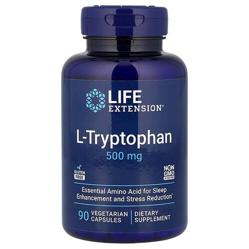 Life Extension L Tryptophan 500 Mg 90 Vegetarian Capsules