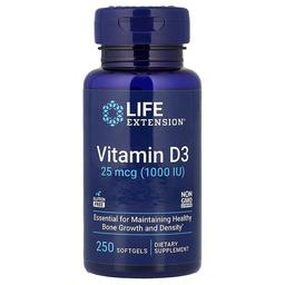 Life Extension Vitamin D3 25 Mcg 1 000 Iu 250 Softgels