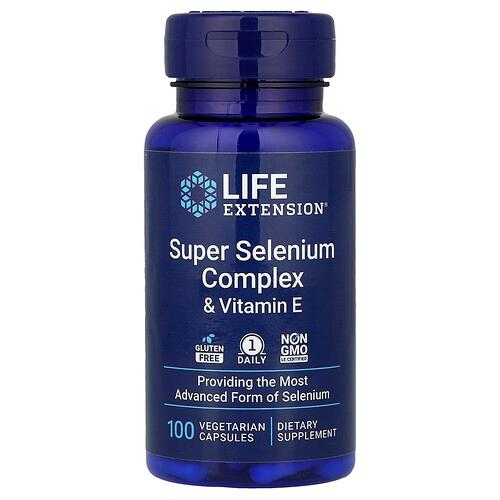 Life Extension Super Selenium Complex Vitamin E 100 Vegetarian Capsules product image