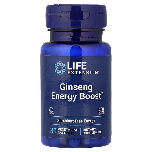 Life Extension Ginseng Energy Boost 30 Vegetarian Capsules 200 Mg Per Capsule