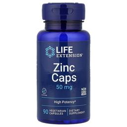 Life Extension Zinc Caps High Potency 50 Mg 90 Vegetarian Capsules