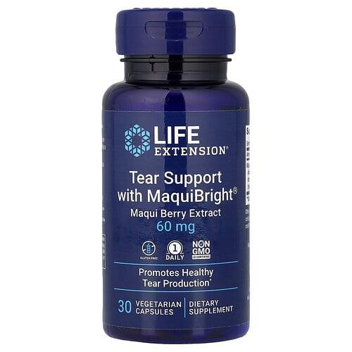 Life Extension Tear Support With Maquibright Maqui Berry Extract 60 Mg 30 Vegetarian Capsules