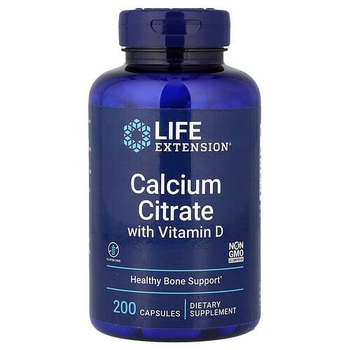 Life Extension Calcium Citrate With Vitamin D 200 Capsules