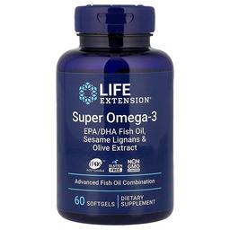 Life Extension Super Omega 3 Epa Dha Fish Oil Sesame Lignans Olive Extract 60 Softgels