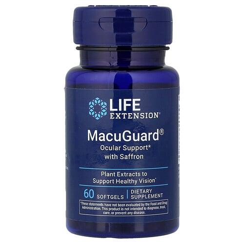 Life Extension Macuguard Ocular Support With Saffron 60 Softgels