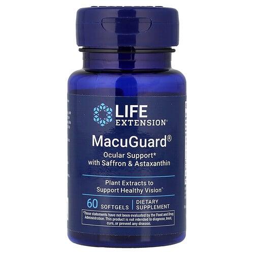 Life Extension Macuguard Ocular Support With Saffron Astaxanthin 60 Softgels