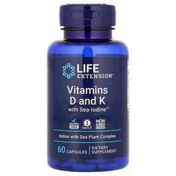 Life Extension Vitamins D And K With Sea Iodine 60 Capsules