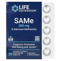 Life Extension Same S Adenosyl Methionine 200 Mg 30 Enteric Coated Vegetarian Tablets