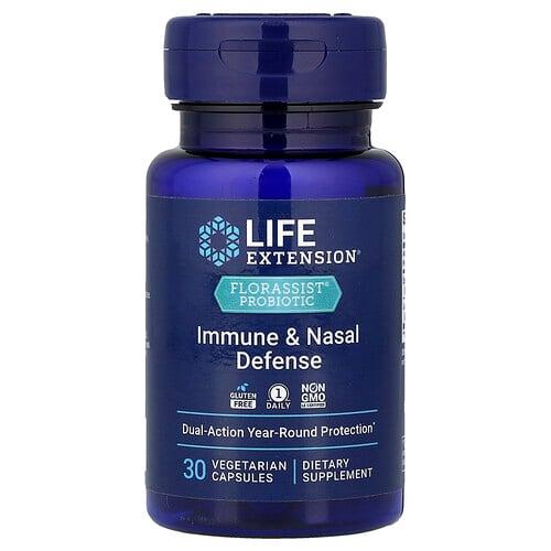 Life Extension Florassist Probiotic Immune Nasal Defense 30 Vegetarian Capsules