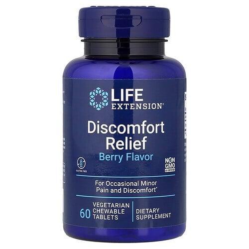 Life Extension Discomfort Relief Berry 60 Vegetarian Chewable Tablets 600 Mg Per Tablet