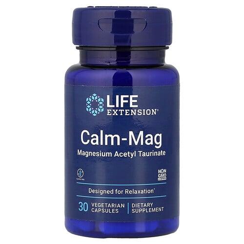 Life Extension Calm Mag Magnesium Acetyl Taurinate 30 Vegetarian Capsules