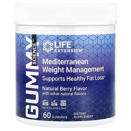 Life Extension Gummy Science Mediterranean Weight Management Natural Berry 60 Gummies
