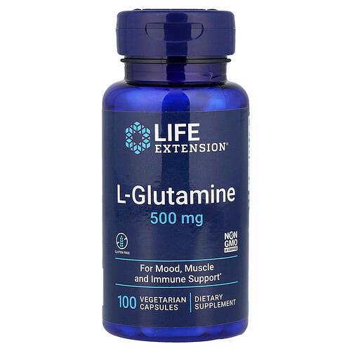Life Extension L Glutamine 500 Mg 100 Vegetarian Capsules
