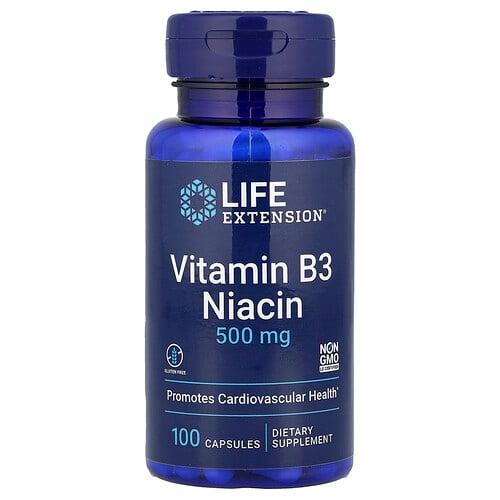 Life Extension Vitamin B3 Niacin 500 Mg 100 Capsules product image