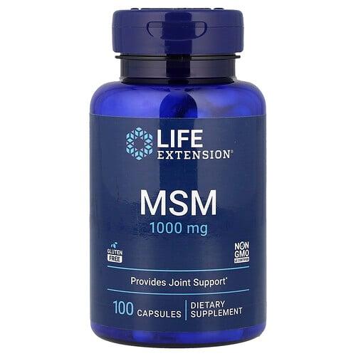 Life Extension Msm 100 Capsules 1 000 Mg Per Capsule