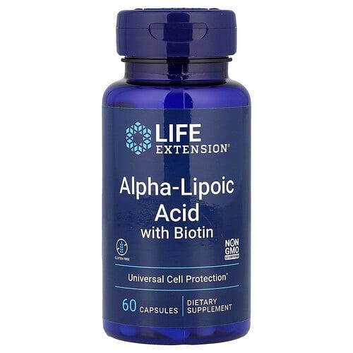 Life Extension Alpha Lipoic Acid With Biotin 60 Capsules product image