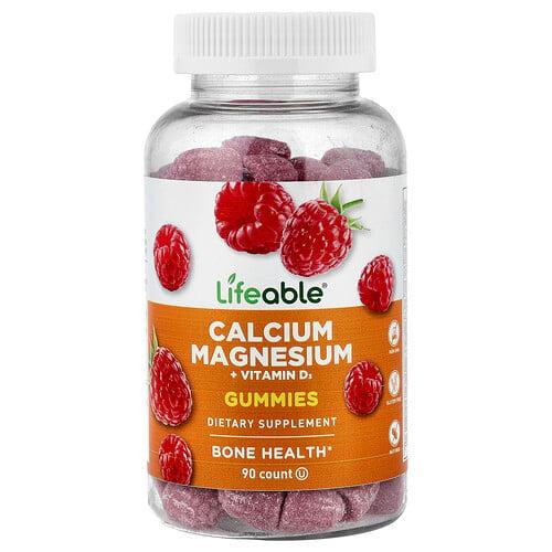 Lifeable Calcium Magnesium Vitamin D3 Gummies Raspberry 90 Gummies