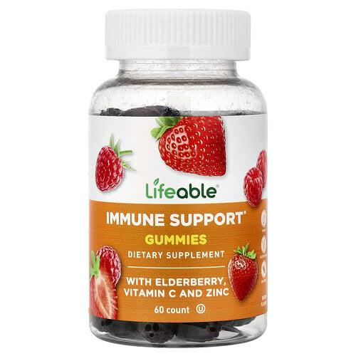 Lifeable Immune Support Gummies With Elderberry Vitamin C And Zinc Berry 60 Gummies