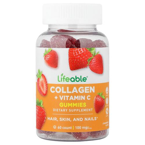 Lifeable Collagen Vitamin C Gummies Natural Strawberry 60 Gummies product image