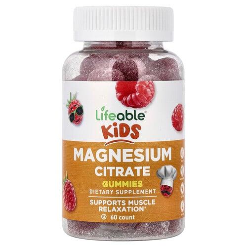 Lifeable Kids Magnesium Citrate Gummies Raspberry 60 Gummies 85 Mg Per Gummy