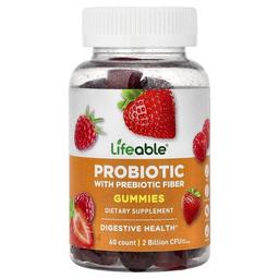 Lifeable Probiotic With Prebiotic Fiber Gummies Berry 60 Gummies